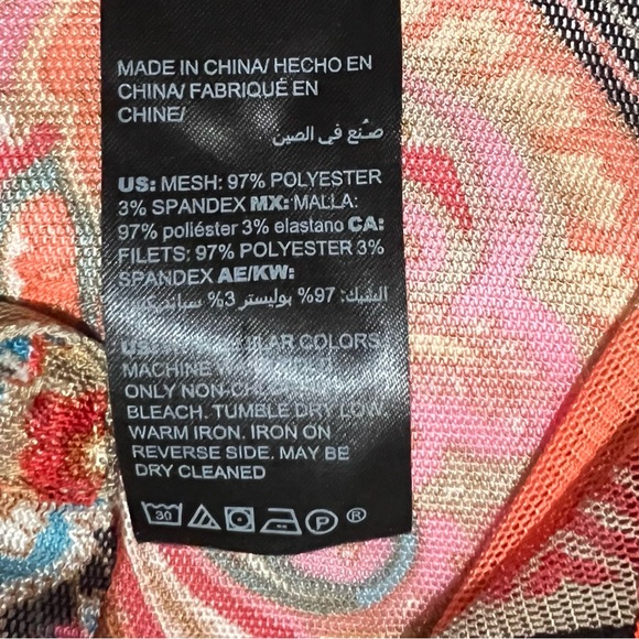 Chico's Travelers Paisley Print Top Multicolor Sheer Blouse Jacket Size 2 Large - Picture 6 of 12